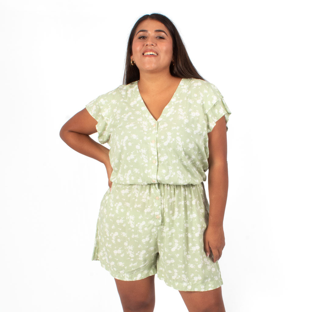 Enterizo Magnolia Challis Estampado Con Escote Mujer - 2x S/110.00 y 3x S/150.00