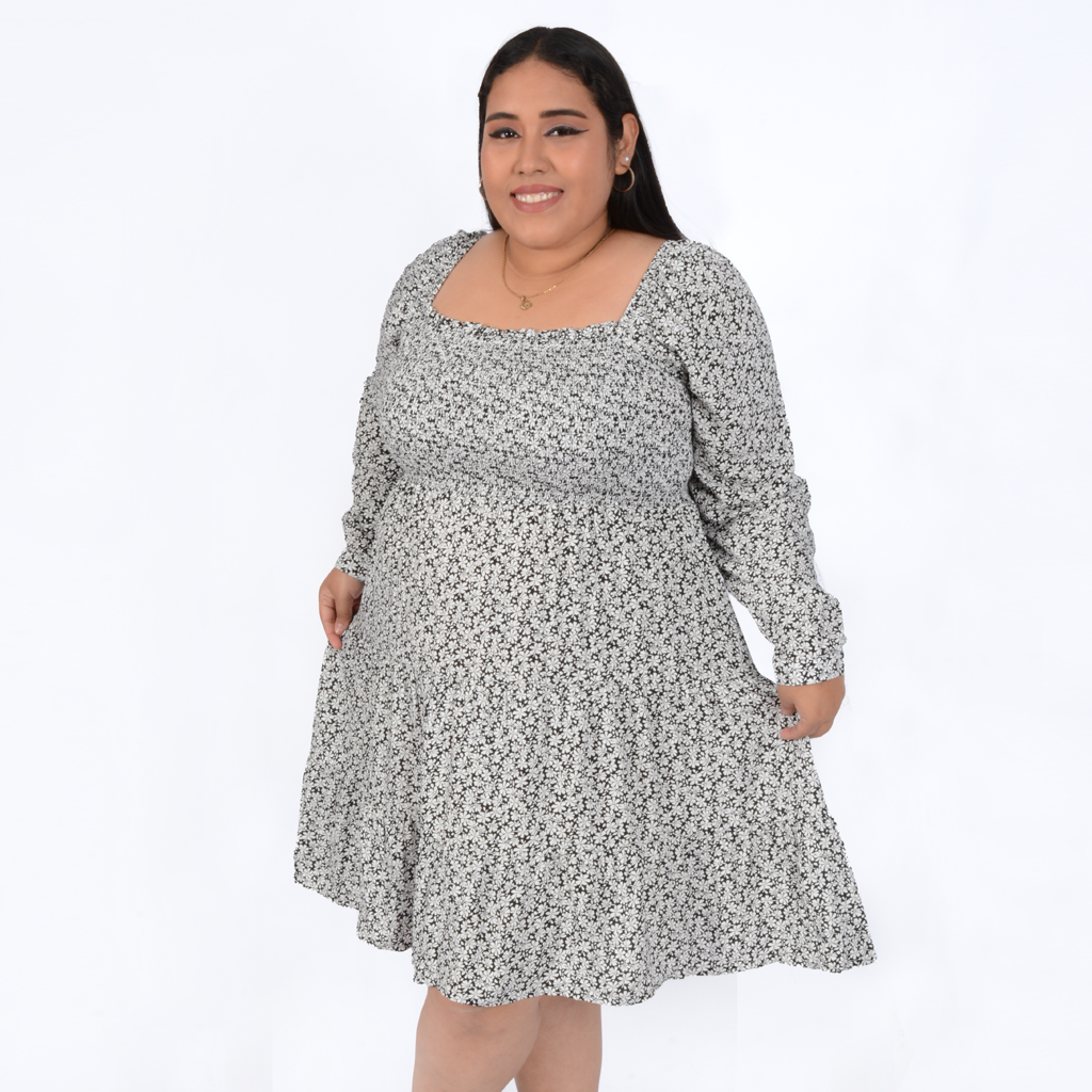 ¡NUEVO! - Vestido Magnolia Challis Manga Larga Mujer