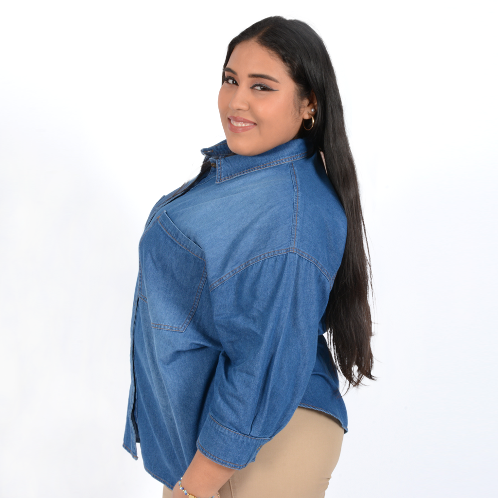 ¡NUEVO! - Blusa Magnolia Denim Manga 3/4 Mujer