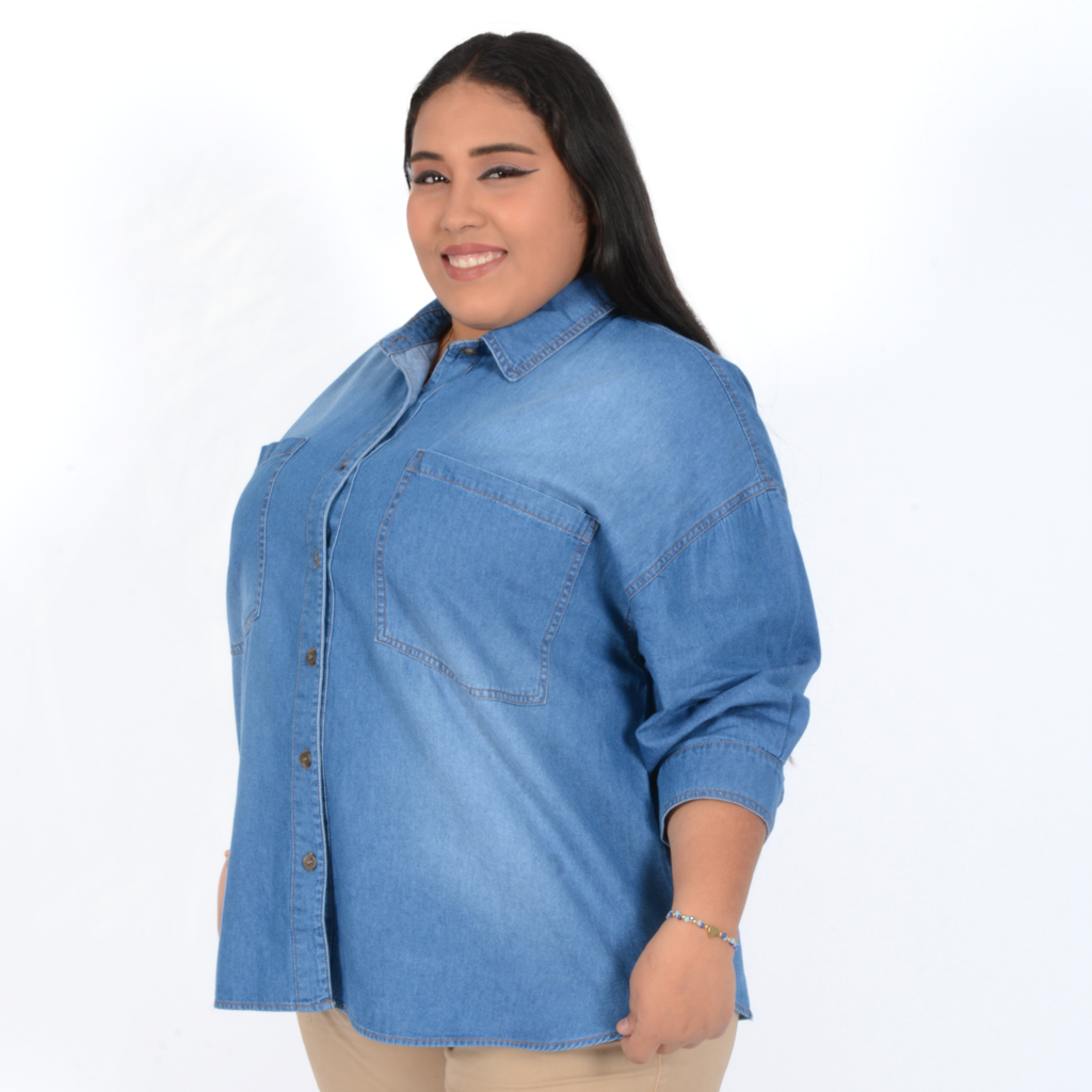 ¡NUEVO! - Blusa Magnolia Denim Manga 3/4 Mujer