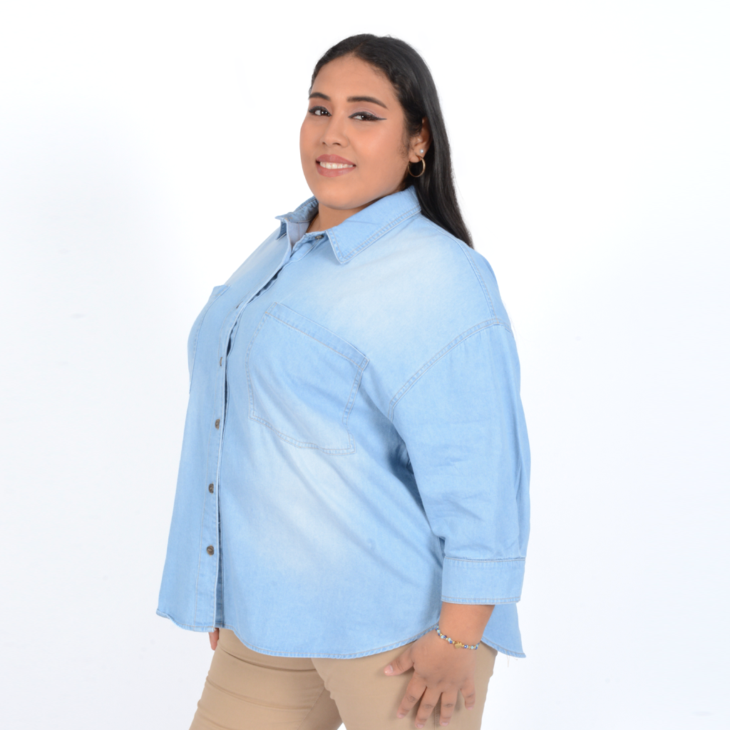 ¡NUEVO! - Blusa Magnolia Denim Manga 3/4 Mujer