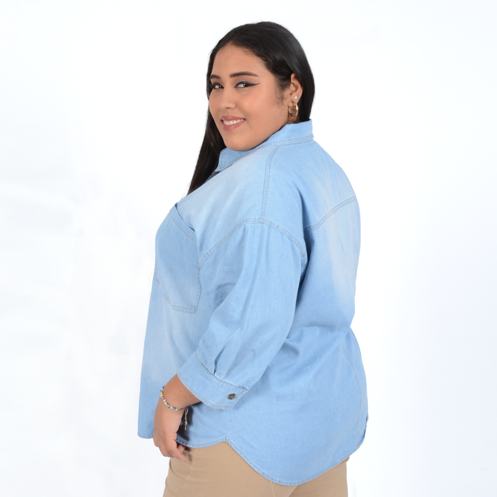 ¡NUEVO! - Blusa Magnolia Denim Manga 3/4 Mujer