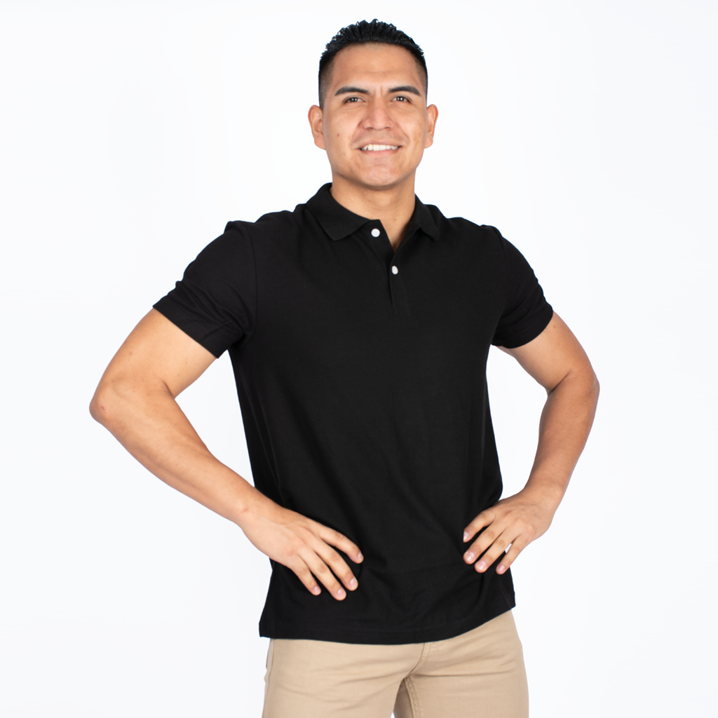 ¡NUEVO! - Polo Hilo Negro Piquet Hombre - 2x S/70.00