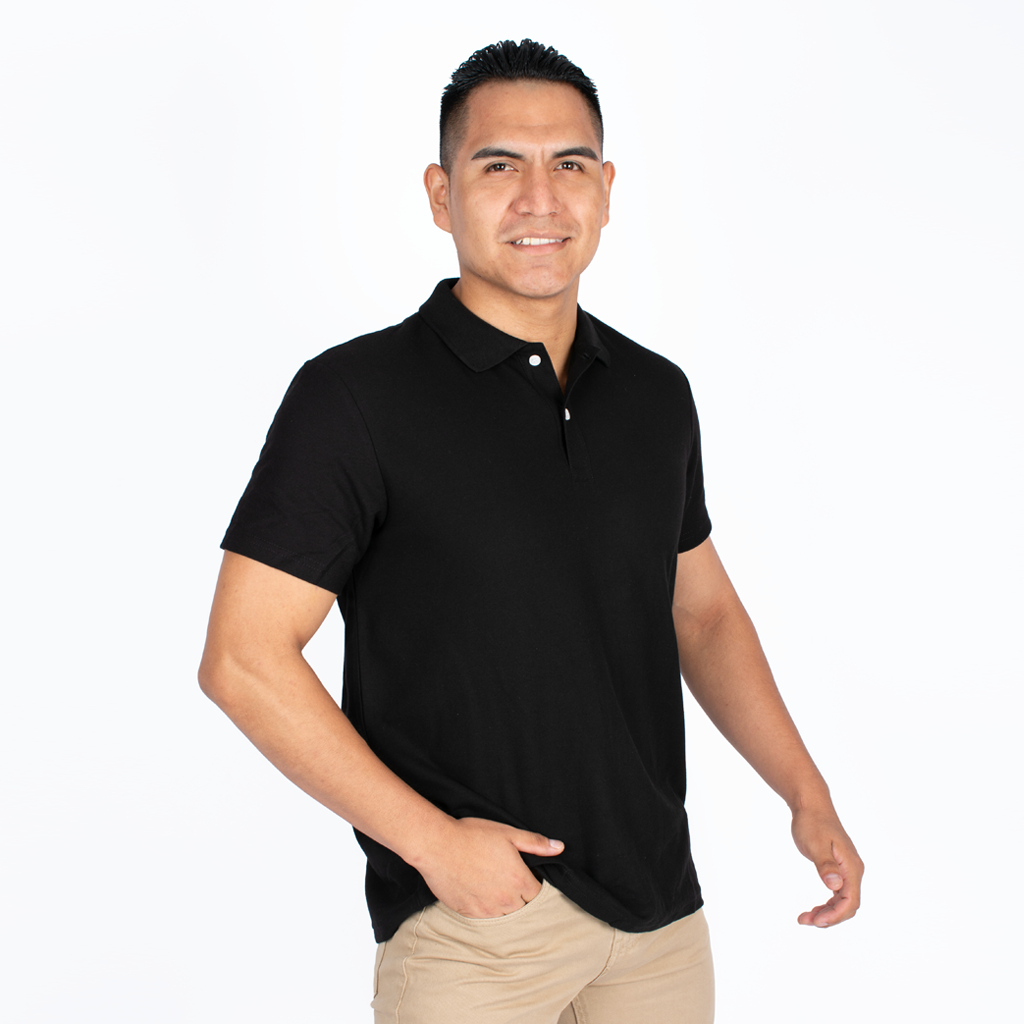 ¡NUEVO! - Polo Hilo Negro Piquet Hombre - 2x S/70.00